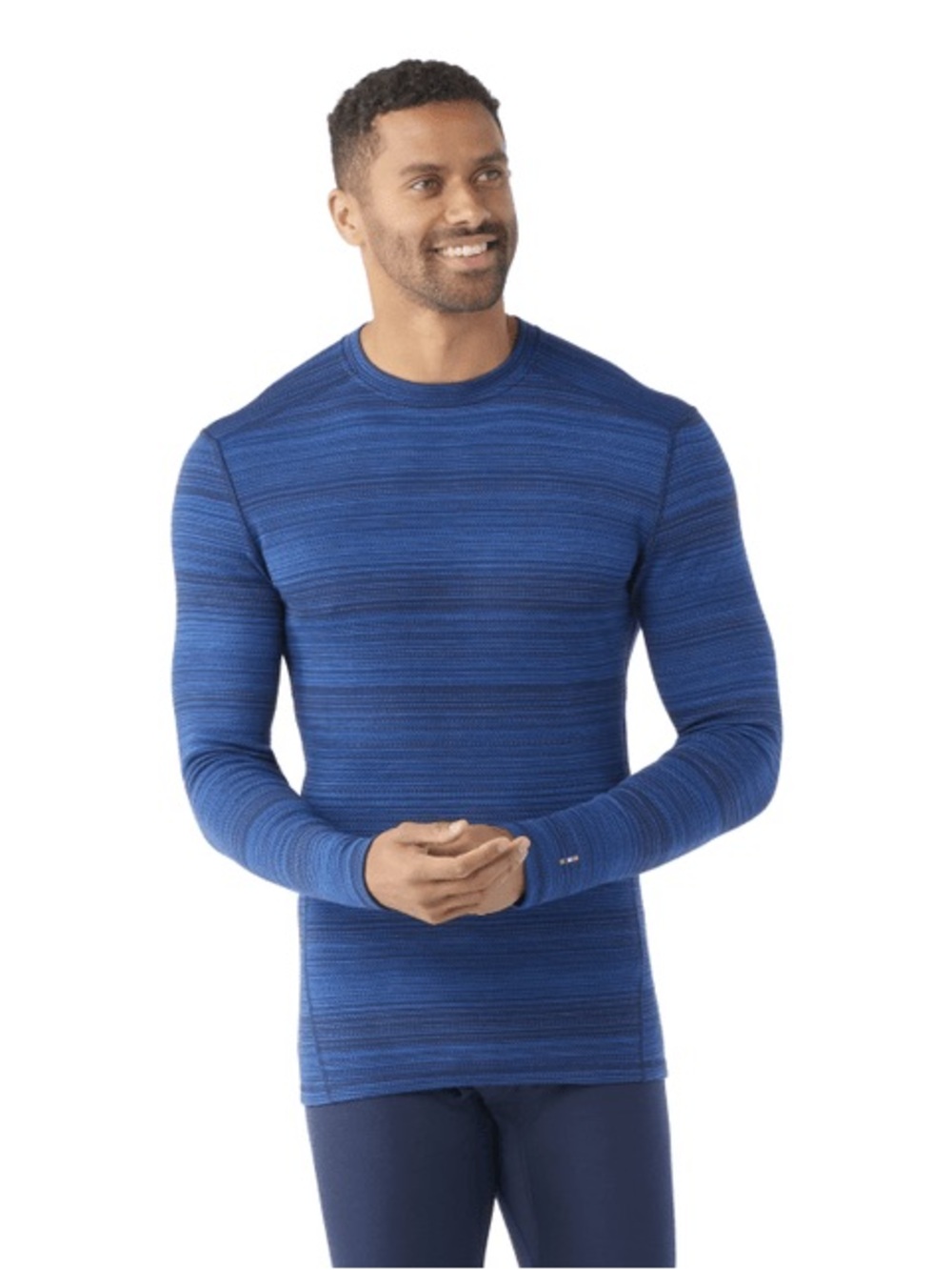 Smartwool | Classic Thermal Merino Wool Base Layer Crew | Deep Navy Stripe | XL